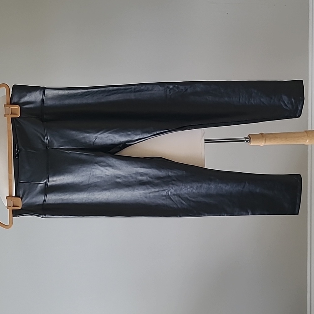 Faux Leather High Waist Tummy Control Leggings XL
